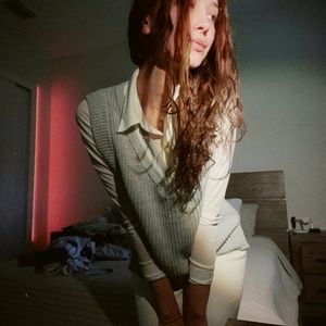 Stradivarius Knitted Vest in Gray